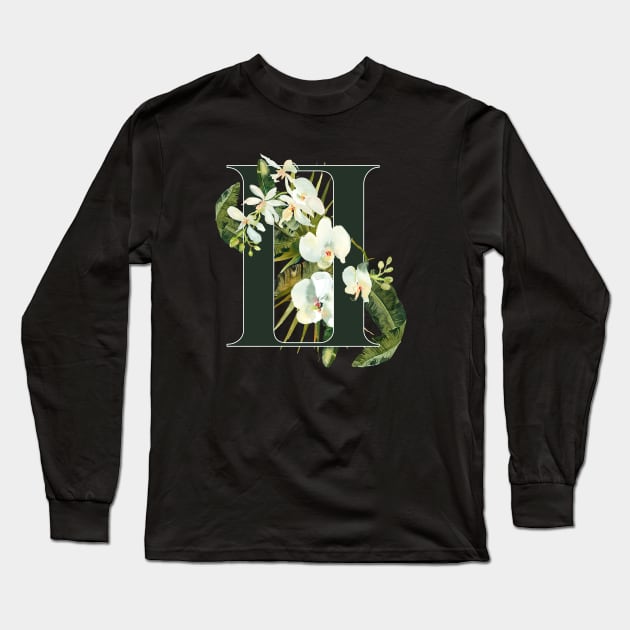 Gemini Horoscope Zodiac White Orchid Design Long Sleeve T-Shirt by bumblefuzzies